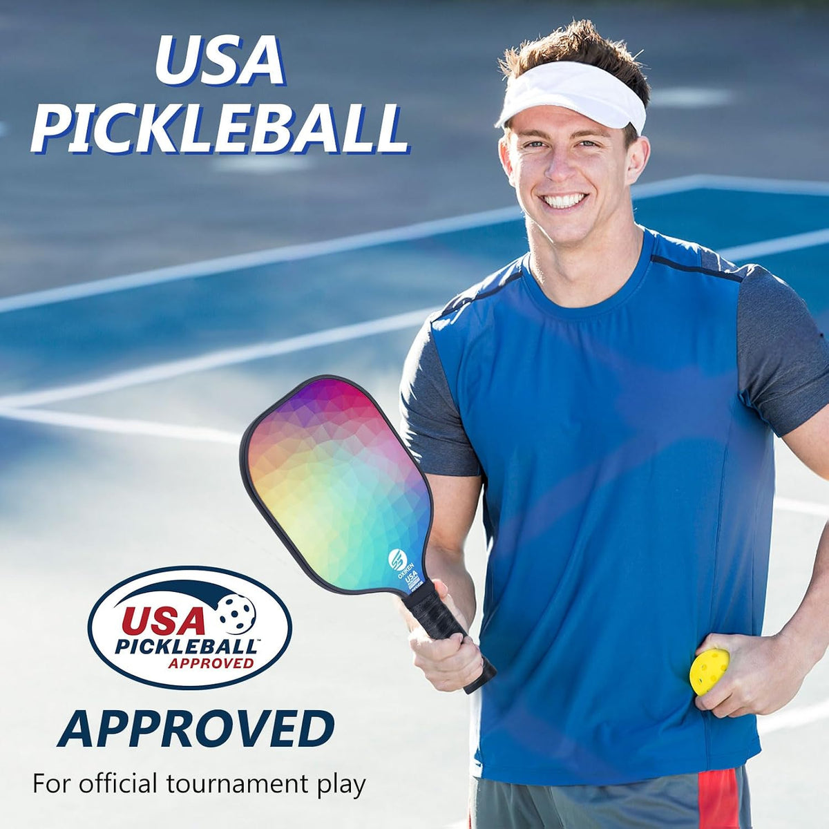 Pickleball Paddles Set of 2 USAPA Approved Pickleball Set | Carbon Fiber Pickleball Paddles, Lightweight Pickleball Rackets 2 Pack, 2 Outdoor Pickleball, 2 Indoor Pickleball, 1 Bag