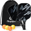 Pickleball Paddles Set of 2 or 4, USAPA Approved Fiberglass Pickleball Paddle Set with Balls and Bag, Polypropylene Honeycomb Core, Lightweight Pickleball Paddles for Beginners Men Women