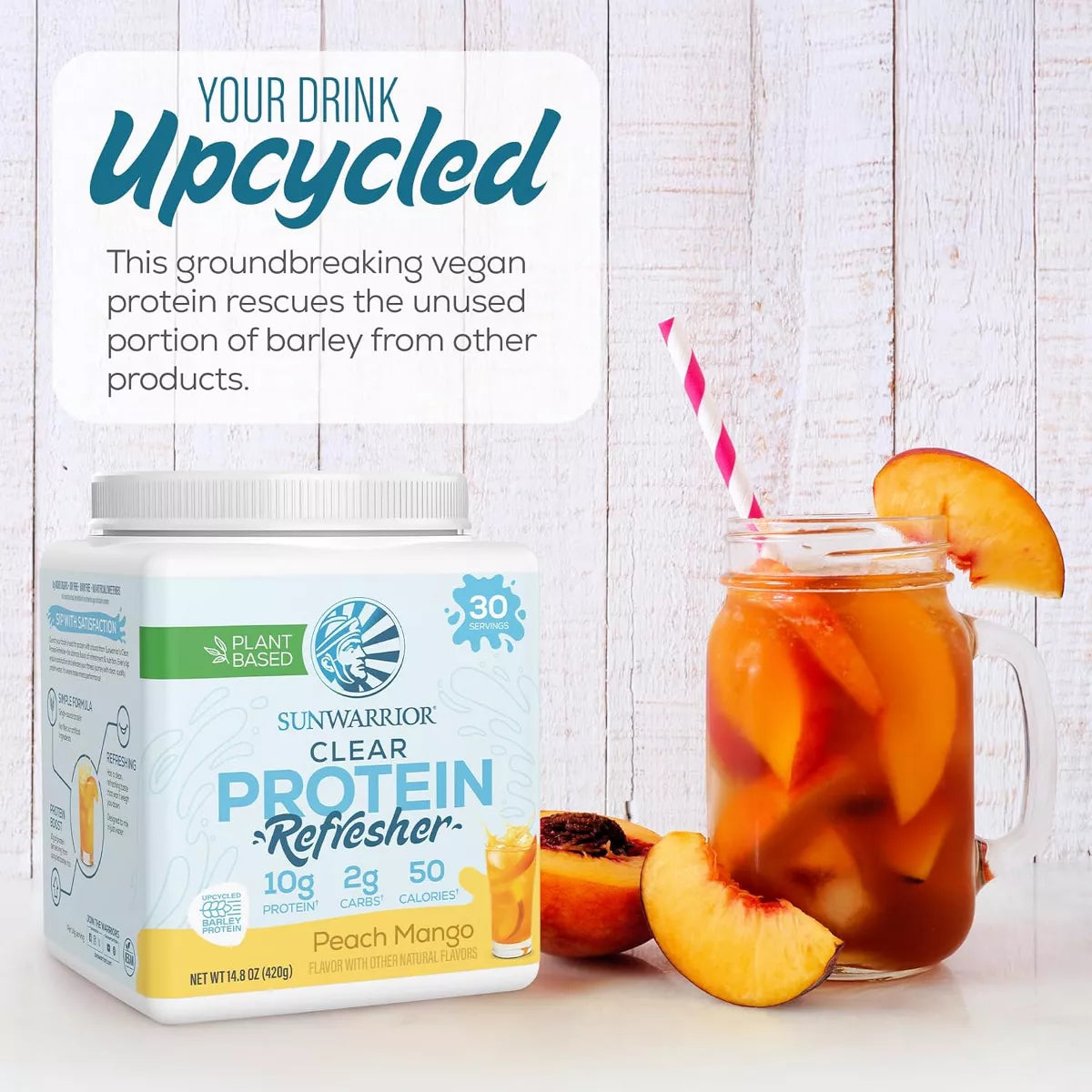 CLEAR Protein Refresh Protein Powder, Plant Based Protein Powder, Clear Protein Powder Water Mix, Hydration Supplement, Sunwarrior, 420G (30 Servings)